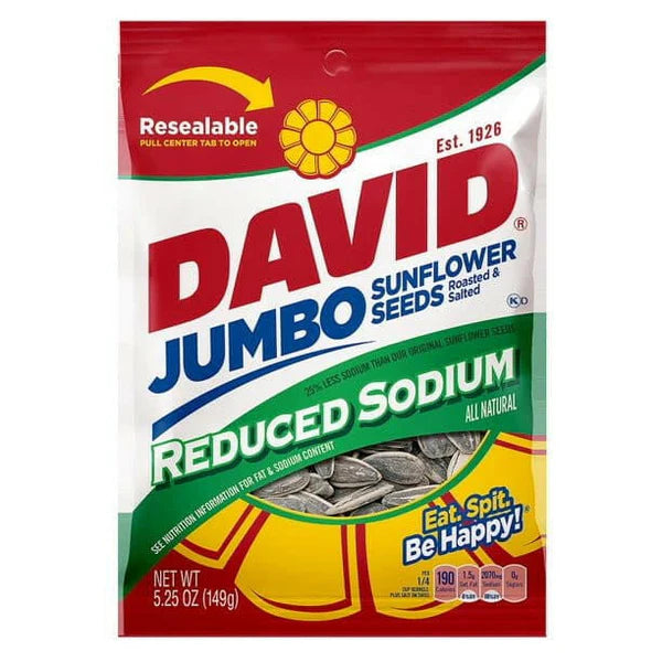 David Reduced Sodium In-Shell Sunflower Seeds 5.25 Ounce