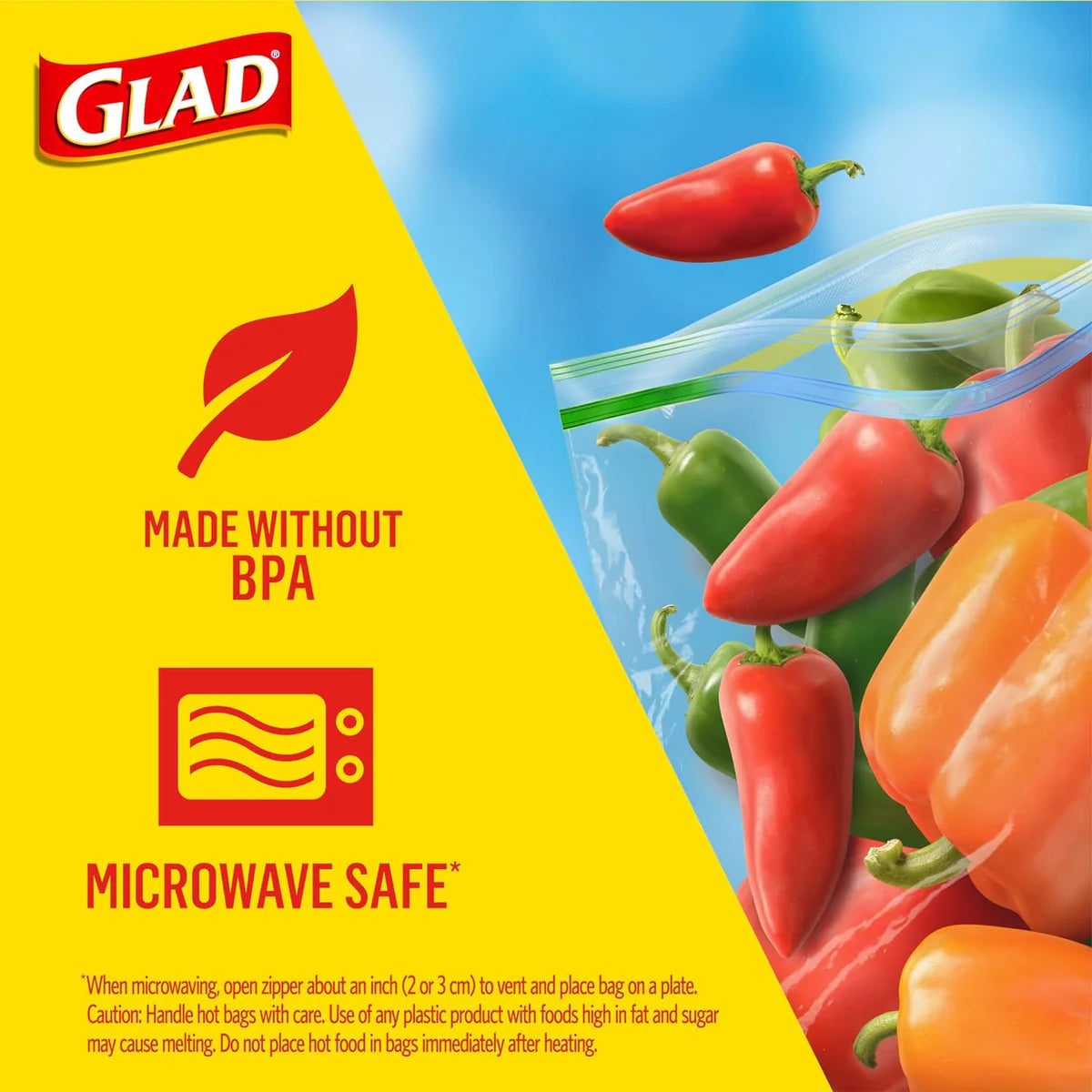 Glad Zipper Food Storage Sandwich Bags - 100 Count
